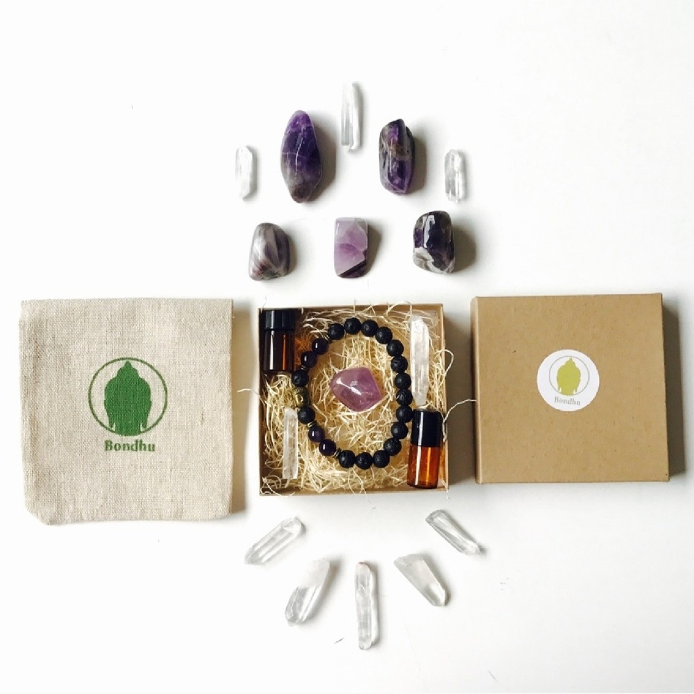 Amethyst Aromatherapy Mala Bracelet Gift Set